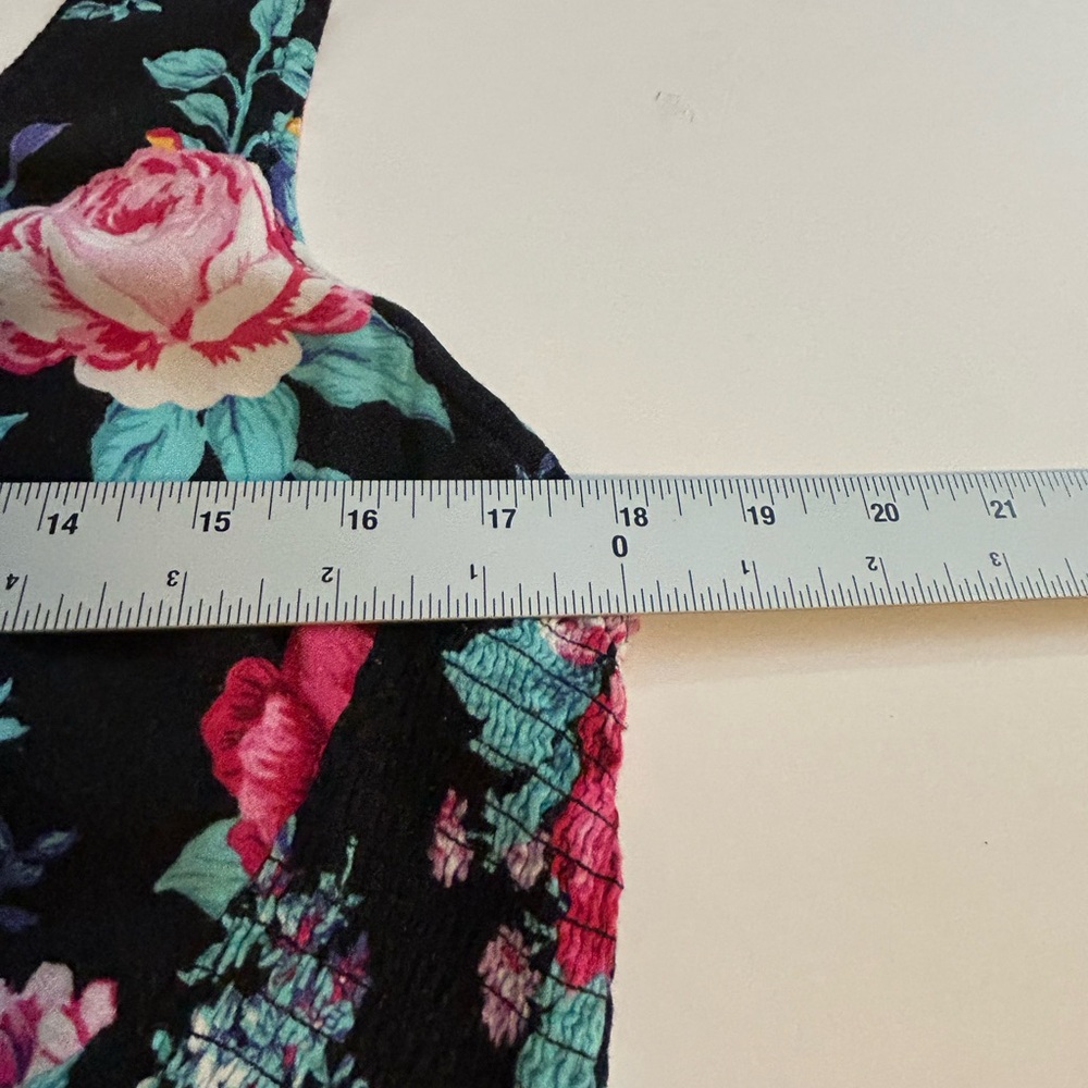 Torrid Black Floral Tank Top with Pink Roses - Picture 4 of 9